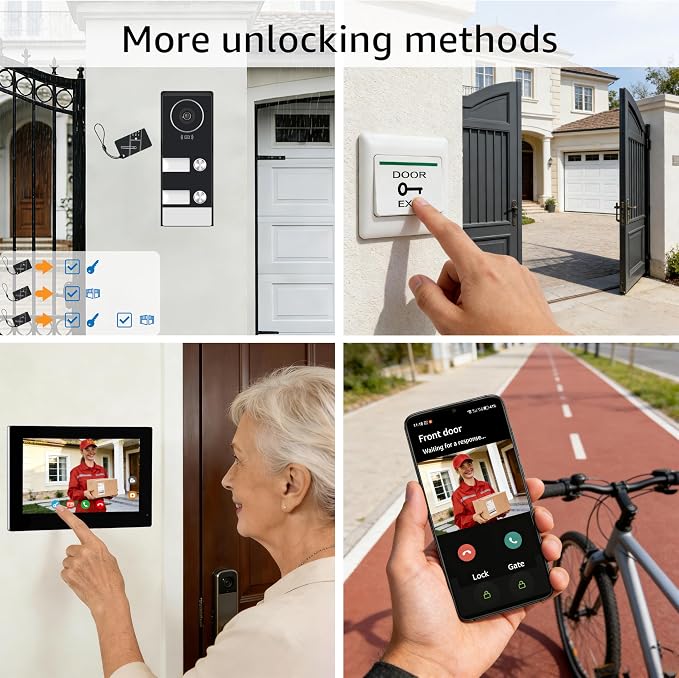 2-Wire 2-Family Video Intercom System with 7" Touch Screen
