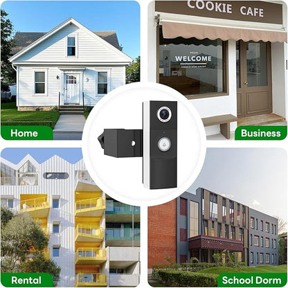 Anti-Theft Video Doorbell Mount Compatible with Tapo/myQ, Doorbell Camera Mount, No Drill Adjustable Mounting Bracket Holder Accessories for Houses/Apartments/Rentals-Black
