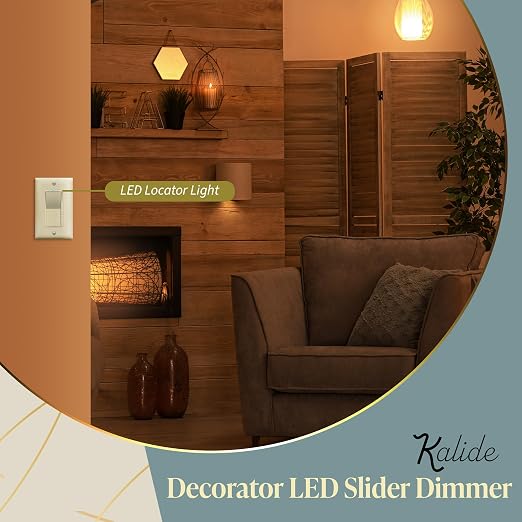 TOPGREENER 300W LED Dimmer Switch, Single Pole or 3-Way, Light Almond, 1P