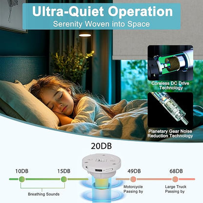 BERISSA NO Drill Smart Motorized Blinds with Remote,APP/Voice Control Automatic Roller Shades for Indoor Windows,Blackout&Light Filtering Rechargeable Electric Blinds for Home,Office,Custom Size