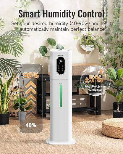 Humidifiers for Bedroom, 2.1Gal/8L Cool Mist Humidifier Large Room 500 sq ft, Humidifiers for Home with Essential Oil Diffuser, Light/Top Fill/Quiet Humidifier for Baby Nursery Office Plants, White