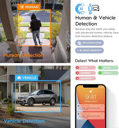 Amcrest Refurbished 4K (8MP) IP PoE AI Camera, 49ft Nightcolor, Security Outdoor Turret Camera, Human Detection, Active Deterrent, 4K@15fps REP-IP8M-2779EW-AI (White) (Renewed)