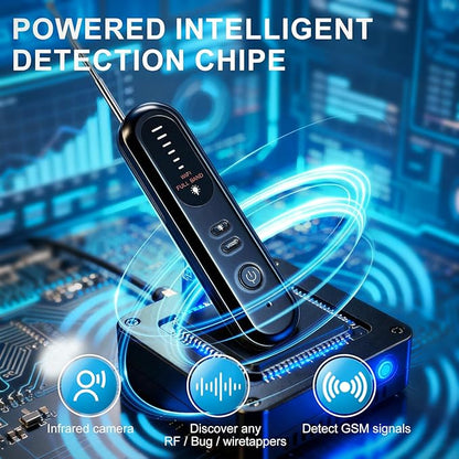Hidden Camera Detector Hidden Bug and Camera Detector GPS Detector, Hidden Device Detector for Travel,Hotels,Home,Office,6 Levels Sensitivity