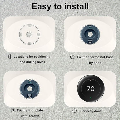 Wall Plate Cover Compatible with Google Nest Learning Thermostat (4th Gen), Practical Trim Kit for Nest Learning Thermostat 4, Snap fit Design, Snap fit Design (Biege, 1 Pack)