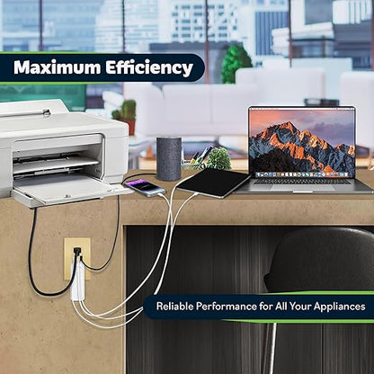 TOPGREENER 4.2A 21W 3-Port Type C USB Outlet, 20 Amp Receptacle Plug, Charging Power Outlet with Dual Type C&A Ports, Screwless Wall Plate Included, UL Listed, TU22042AC2-GDWSI, Gold