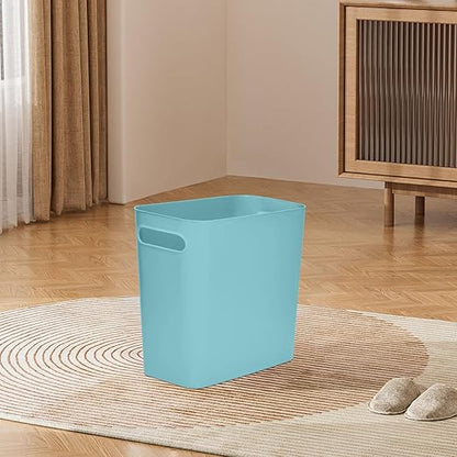 Versatile 1.8 Gallon Plastic Trash Can - The Compact Bin for Bathroom, Kitchen, or Home Office - Green