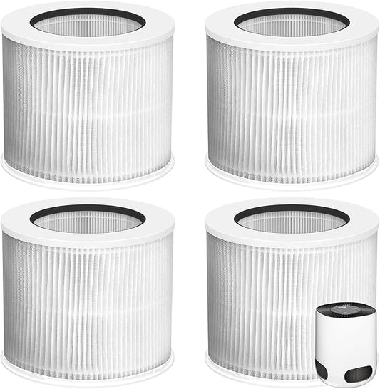 4 Pack 12020 Filter Replacement Compatible with Clorox Tabletop Air Purifier model # 11020 and Clorox Tabletop Smart Air Purifier model # 11021, 12020 HEPA Filter with 200 Sq. Ft. Capacity