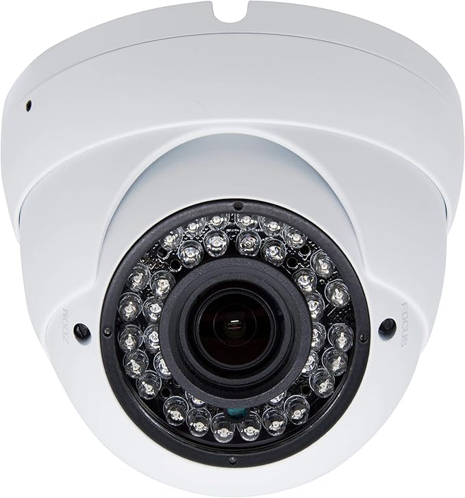 5MP 4MP Dome Super Hybrid Security Camera 4in1 TVI/CVI/AHD/960H CCTV Surveillance Security Camera 2.8-12mm Varifocal Lens Waterproof Day&Night Vision Outdoor/Indoor 98ft IR Camera White