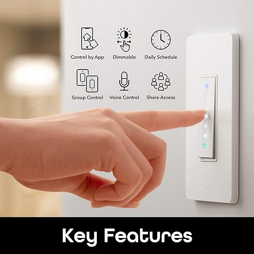 Geeni Smart Wi-Fi Light Switch: No Hub Required, Works with Alexa and Google Assistant