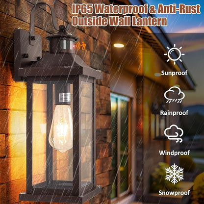 18 Inch Oil Rubbed Bronze Motion Sensor Outdoor Wall Lantern