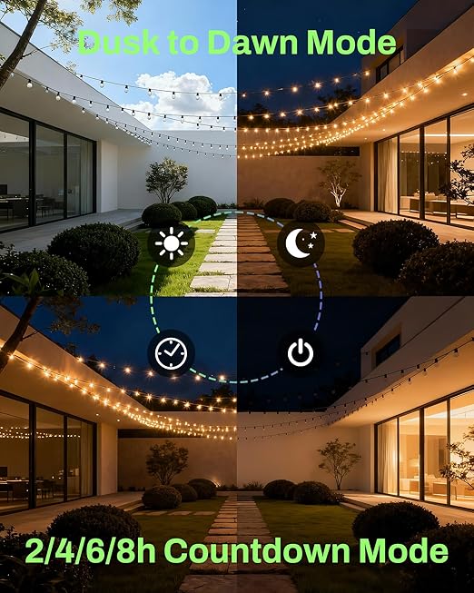 BN-LINK Outdoor Timer with Remote Control, Dusk to Dawn Light Sensor, Waterproof Plug-in Timer Outlet, 2 Grounded Outlets, 100ft Range, Perfect for Christmas & Halloween Lights, 15A 1/2HP ETL,2pack