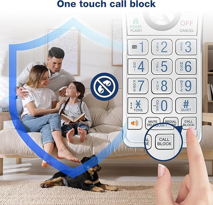 VTech IS8151 Super Long Range DECT 6.0 Cordless Phone for Home with Answering Machine, 2300 ft Range, Call Blocking, Bluetooth, Headset Jack, Power Backup, Intercom, Expandable to 12 HS