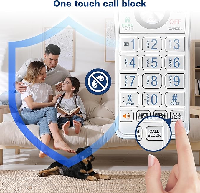 VTech IS8151-5 Super Long Range 5 Handset DECT 6.0 Cordless Phone for Home with Answering Machine, 2300 ft Range, Call Blocking, Bluetooth, Headset Jack, Power Backup, Intercom, Expandable to 12 HS