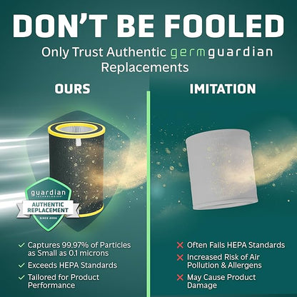 GermGuardian AirSafe+ XL Smart Air Purifier for Home 360° True HEPA Filter, UV-C, WiFi/App Enabled, Air Quality Monitor, Large Rooms Up to 1680 Sq Ft, For Smoke, Dust, Pet Dander, Black/White, AC3250