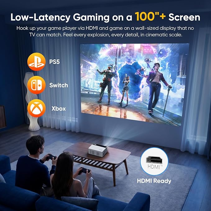 TMY Smart Projector with Google TV System, Native 1080P 4K Home Theater