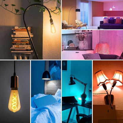 DiCUNO Smart Edison Bulbs ST19, Color Changing WiFi Smart Light Bulb, 2700K-6500K Tunable via App, ST58 Edison Bulb, Compatible with Alexa & Google Home, 5W (50 Watt Equivalent), 500lm, 2-Pack