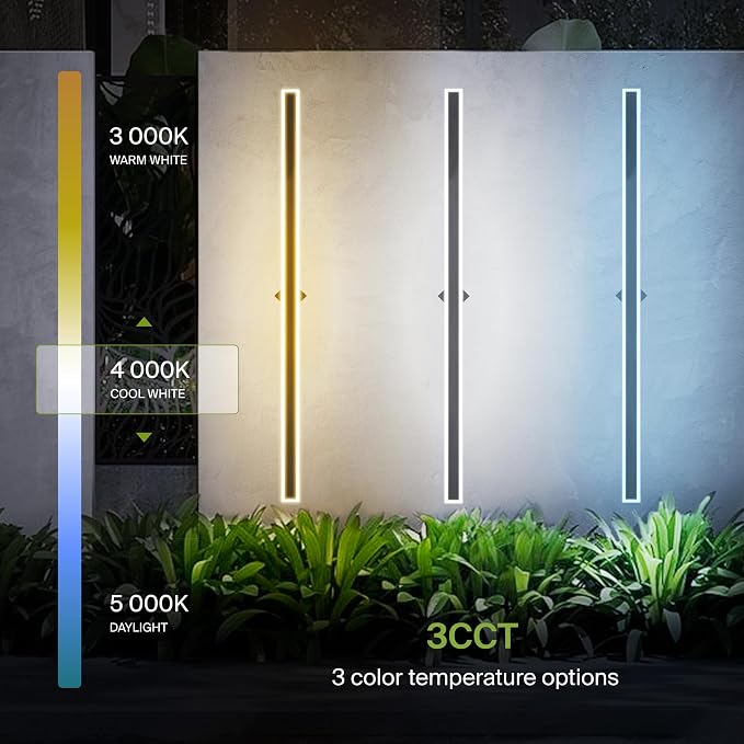 ASD LED 72" Long Wall Mount Light Fixture, Outdoor & Indoor Linear Sconce | 3CCT, Dimmable, Waterproof, Anti-Rust, ETL Listed | 40W 3200LM 3000-5000K 100-277V | Exterior Porch Lighting | Black, 2 Pack