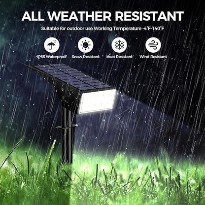 WENATY Solar Spot Lights Outdoor, Solar Lights Outdoor Waterproof IP65, 4 Brightness Modes Dusk to Dawn Landscape Spotlights for Yard Garden Pathway Porch Tree House Decoration, Cool White, 6 Pack
