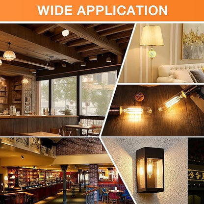 ToBeGreat T30 Light Bulbs Dimmable Filament Bulb 6 Watt Equivalent 60W Bulb E26 Tubular Bulbs T10 Edison LED Warm White 2700K,Desk Lamp,Kitchen Cafes Restaurants Bedbroom Bathroom,6 Pack