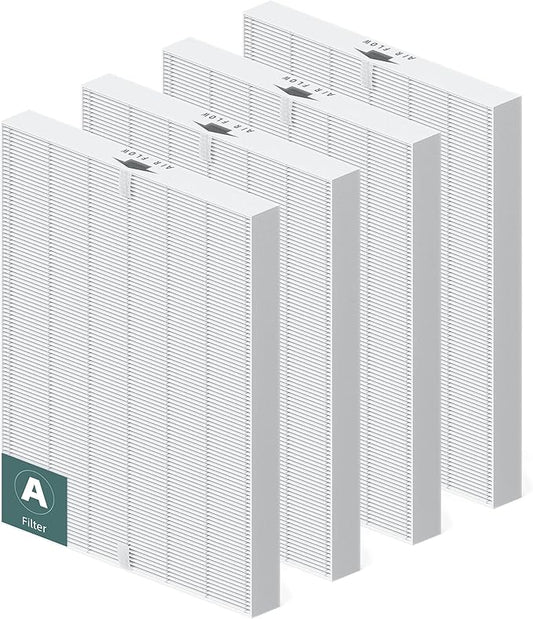 4 Pack 115115 Replacement Filter A for Winix PlasmaWave Air Purifier C535 5300 5300-2 5500 6300 6300-2 P300 AM90 9000 5000 5000B C909 9800, High Efficiency Size 21 Filter