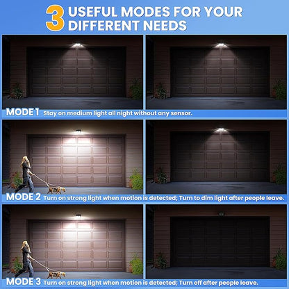 [4 Packs] Solar Motion Sensor Outdoor Lights, Super Bright Solar Lights Outdoor Waterproof, 3 Lighting Modes Security Wall Light for Outside Walking Dog Fence Backyard Deck Garden Door Step Garage