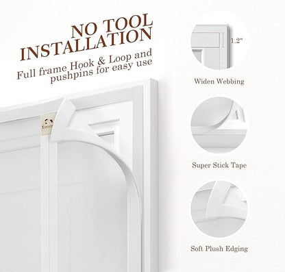 Yotache White Reversible Side Opening Magnetic Screen Door Fits Door Size 32 x 80, Unobstructed View Upgraded Polyester Mesh for Back Door, Actual Screen Size 34" x 81"
