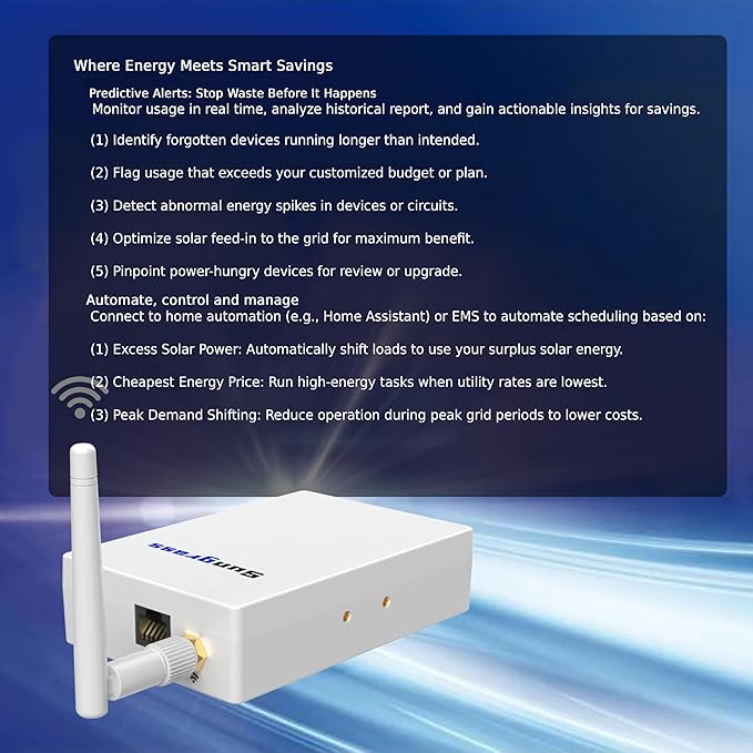 Home Energy Monitor Lite-Real Time Electricity Usage Monitor,Power Consumption Meter, Energy Consumption Monitor, Home Assistant,Power Monitor,Circuit Monitor