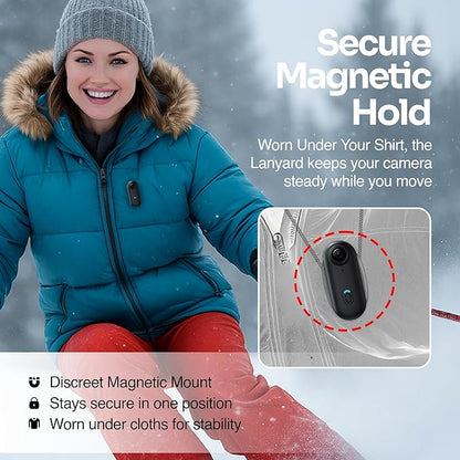 TIROL SUPPLIES 1080 FHD Mini POV Body Camera with Magnetic Lanyard, MP4 Recording, App Viewing, USB Rechargeable – Compact Portable Mount Anywhere for Cycling, Hiking, Work and Everyday Use. 128GB
