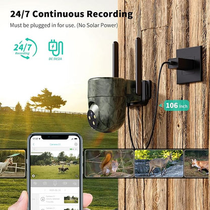 LIWAN Wired 4G LTE Cellular Security Camera, No WiFi Needed, 32GB, Green
