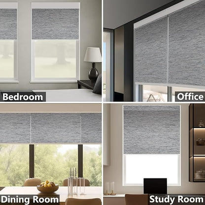 Motorized Blackout Roller Shades with Remote – Smart Blinds for Bedroom, Alexa Google Home Siri, Matter Compatible, Custom Electric Window Shades, Cordless Rechargeable
