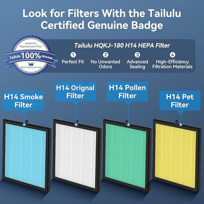 Air Purifiers for Home up to 2200 Ft² Large Room, H14 Hepa Air Purifier with PM2.5 Air Quality Monitor Display, Air Cleaner Filter Smoke, Pet Dander, Dust, Odor, Pollen for Office, Bedroom, Allergies