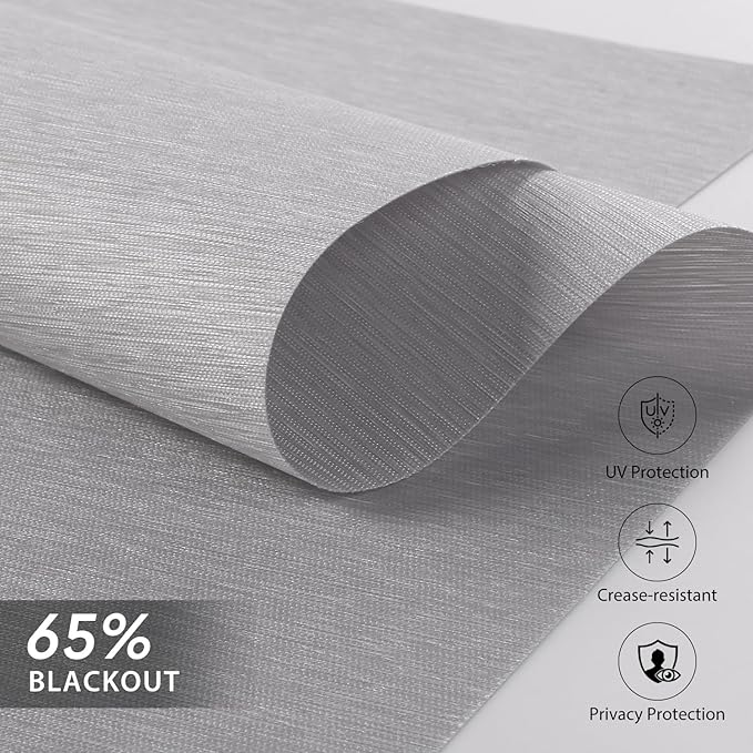 ZSTARR Motorized Roller Shades Blackout Smart Roller Blinds with Remote Control Rechargeable Blind Compatible with Alexa Automatic Window Shades for Home Custom Size (LF Champagne Grey)