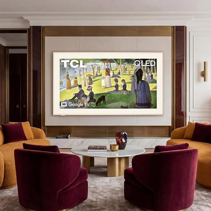TCL 75 Inch Class NXTVISION Series Picture Frame Art TV | 75A300W, Latest Model | QLED 4K HDR Smart Google TV | 120HZ Dolby Atmos Audio | Alexa Google Apple Streaming Television | Easy Install