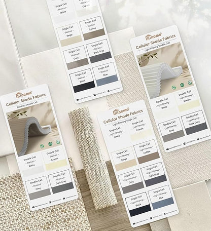Kincmo Motorized Cellular Shades, Custom Motorized Blinds with Remote, Cordless Smart Electric Honeycomb Blinds Work with Apple HomeKit, Alexa, Google (Fabric-Samples Multicolor)