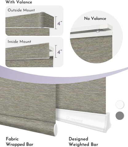 Graywind Rechargeable Smart Sliding Panels Compatible with Alexa Google Motorized Panel Track Blinds Remote Control for Patio Sliding Door Closet Door Width Up to 177" Custom Size (Terrazzo)