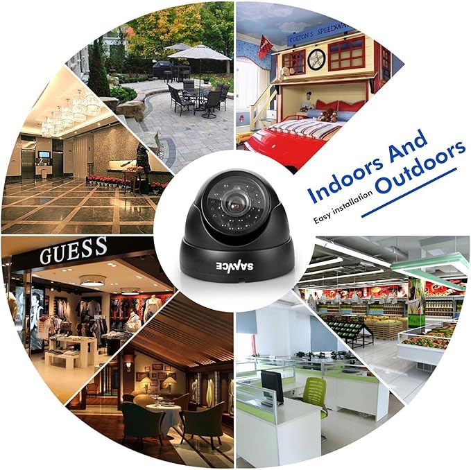 SANNCE 960H Dome Security Camera, 800TVL CCTV Surveillance Camera with 100ft Night Vision, IP66 Waterproof for 960H,720P,1080P,5MP,4K Analog Security DVR, No Power Supply and Cable, Only a Camera