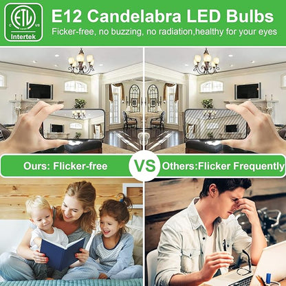 10 Pack Dimmable Type B Candelabra Light Bulbs, 4W 4000K Natural Daylight E12 Led Bulb, winshine Candelabra Led Light Bulbs 60 Watt Equivalent, Small Base Chandelier Candle Fan Light Bulbs, B11, 600LM