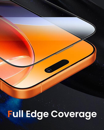 Mkeke for iPhone 17 Pro Max Screen Protector 3 Pack [9H+ Hardness] [Military-Grade Drop Protection] [Sensitive Touch] [Easy Installation] [HD Clear] Full Edge Coverage Tempered Glass