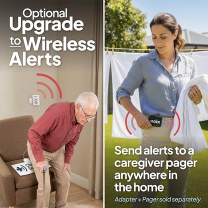 Smart Caregiver Fall Prevention Monitor and Weight Sensing Chair Pad - Alerts Caregiver When They Get Up from Chair - Chair Exit Alert for Elderly - 1 Year Warranty