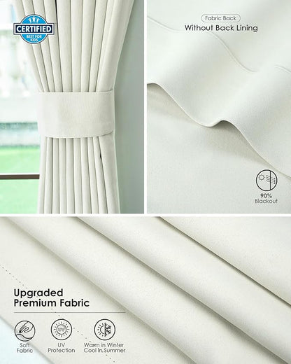 Yoolax Smart Custom XL Curtain Compatible with Alexa and Google Home, Motorized Curtain Hardwired with Remote Customized Size (Delicate Tranquil Greige)