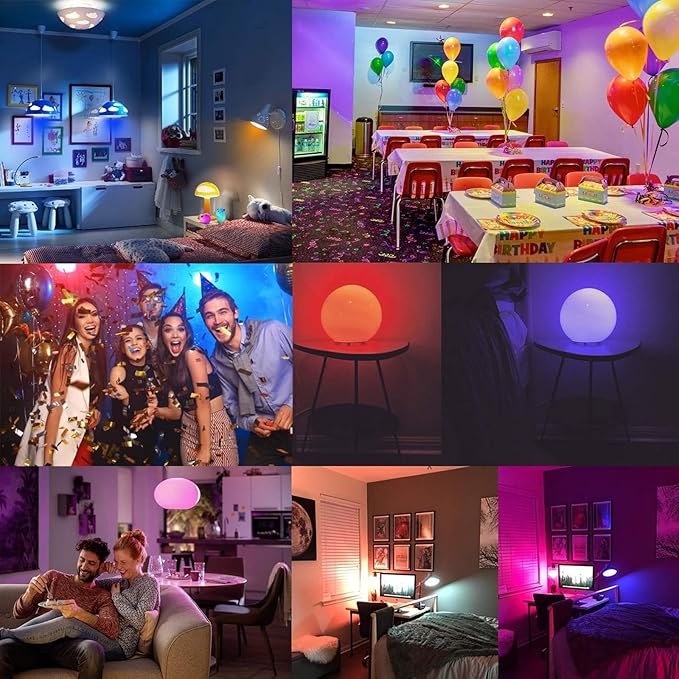 E12 LED Candelabra Light Bulbs 5W, Set of 6 Color Changing Candle Bulbs,Small Base B11 40W Incandescent Equivalent, 560 Lumen, RGB + 2700K Warm White, 12 Colors, 2 Modes, Timer, Remote Control