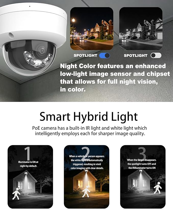 DS-2CD2143G2-LI(DS-2CD2143G2-I Upgrade) 2.8mm Hik 4MP AcuSense PoE IP Dome Camera with Smart Hybrid Light,120dB WDR, Human/Vehicle Detection, IP67 & IK10 Rating,Compatible with Ⲏіk-Connect
