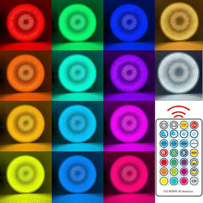 2 Pack,PAR30 RGBWCT LED Bulbs,RGB+Warm+Cool White(2700K-6500K)+Timing, LED Flood Light,Indoor/Outdoor,IR Remote Control, Waterproof Lawn Lamp for Home Courtyard Christmas Party Decoration