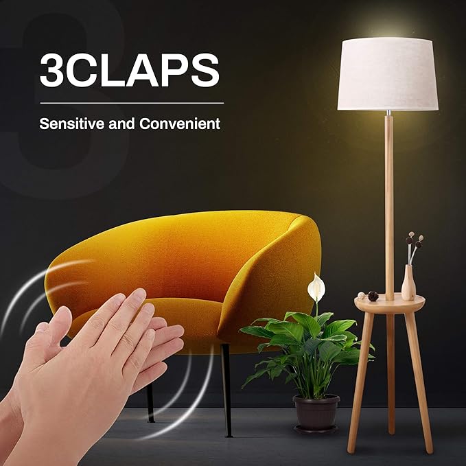 SYSAI 3 Claps Light Control Bulb for Bedroom Table Lamp Upgrade, The Clapper, Sound Activated ON/Off Solution, Clap Detection, Smart Home, As Seen On TV, Soft White, 8-Watt