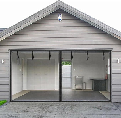 Garage Door Screen for 1 Car, 2 Car Garage, Magnetic Closure Heavy Duty Weighted Bottom Fiberglass Mesh Keep Annoying Animal Out (Black, 13.12 ft x 8.13 ft)