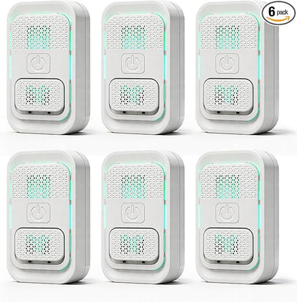 Plug in Air Purifiers for Home - High-Density Ionic Air Purifiers for Bedroom, Bathroom, Kitchen - Negative Ion Generator Odor Eliminator for Pets, Smoke, Dust, Smell - No Filter, White (6-Pack)