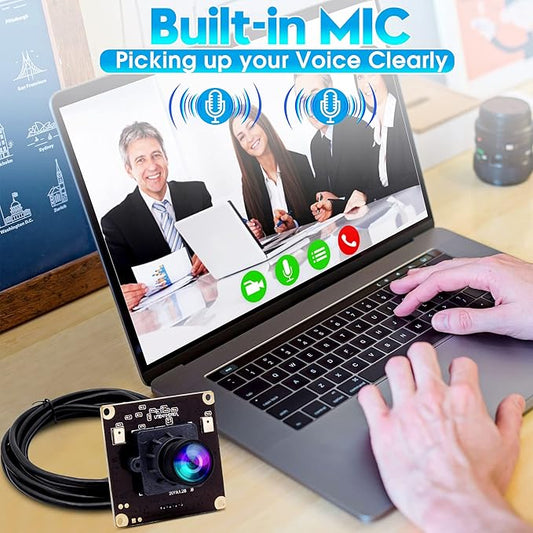 ELP 4K USB Camera for Computer & Rasp Pi - Dual Microphone, IMX317 Sensor, 8MP USB Security Camera