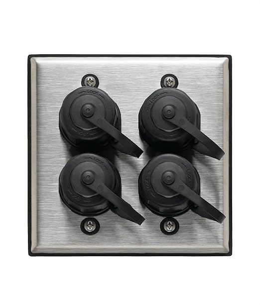 Leviton D670K-2S4 4-Port Dual-Gang DuraPort Industrial Outlet Kit