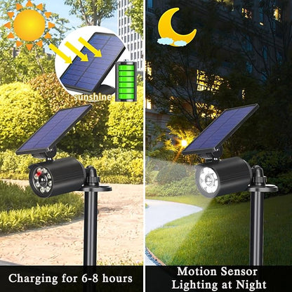 Solar Motion Lights Outdoor Spotlight Sensor Lights IP67 Waterproof 3600mAh Security Light for Front Door,Garage, Driveway, Yard, Deck(2pack)