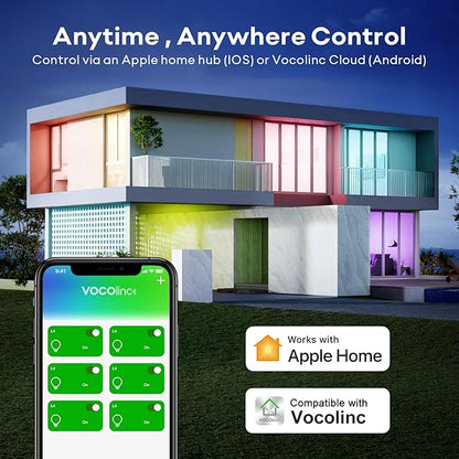 VOCOlinc Smart Light Bulb Works with Apple Homekit, Alexa, Google Home, Full Color Changing WiFi LED Bulbs, 850 Lumens Dimmable Multicolor 2200K-7000K, A21, 9.5W, 2 Pack